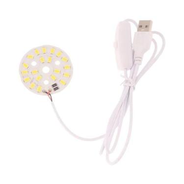 Imagem de Placa De Luz LED Branca Quente 3W USB SMD5730 Com Comprimento De Cabo 
