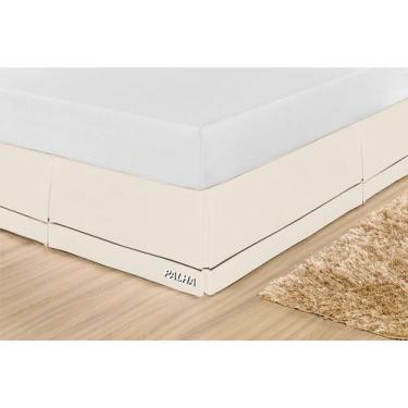 Imagem de Saia Box Casal 200 Fios Ponto Palito - Rafaloro, Palha