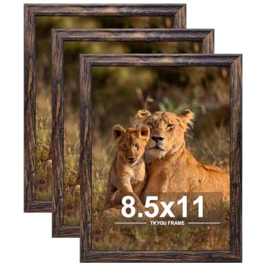 Imagem de TKYGU Conjunto de 3 porta-retratos de 21,6 x 28 cm, pôster de certificado e foto para pendurar na parede ou mesa, moldura marrom de 21,5 x 11 cm com acrílico resistente a estilhaçamento, melhor