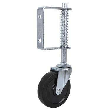 Imagem de Hyuduo Roda de Portão Com Mola, Rodízio de Borracha Com Freio, Capacidade de Carga de 220 Libras, Fácil de Mover e Rolar, Placa de Montagem Universal, Resistente e Durável, Absorção de Choque para