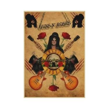 Imagem de Pôster Vintage Guns N' Roses, Pintura Em Tela De Álbum De Música De Ba