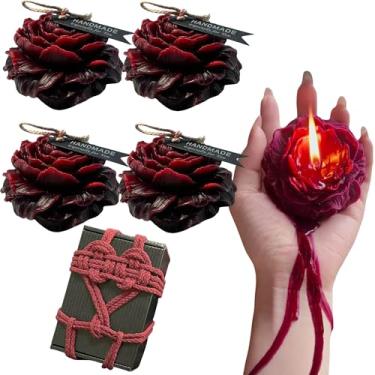 Imagem de 4 velas de baixa temperatura vinho tinto adulto baixo calor seguro para o corpo brinquedo para casais