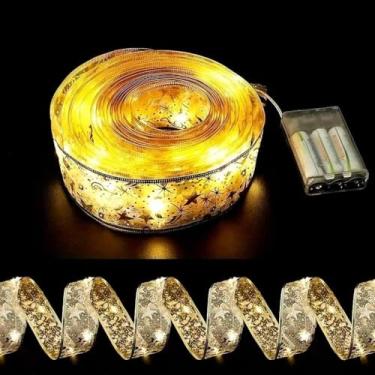 Imagem de 5M Fita De Natal Luzes Decoração Árvore Laços De Com LED Para Presente Branco Arame De Cobre(Branco quente)