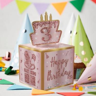 Imagem de Caixa de presente de aniversário para dinheiro, rolo de dinheiro ouro rosa rosa com cartão de puxar e 30 sacos transparentes, conjunto faça você mesmo, maneiras engraçadas de dar dinheiro como