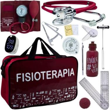 Imagem de Kit Bolsa Fisioterapia Acadêmico Goniômetro Martelo Buck Fita Antropom