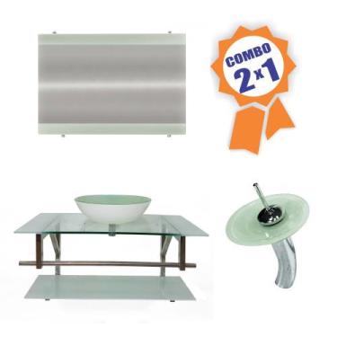 Imagem de Combo 2 em 1 - Gabinete 90cm Itália + Torneira Ibiza - EKASA, Branco