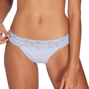Imagem de Calcinha Fio Dental Cotton Sloggi 27124 Com Renda, Azul céu, G