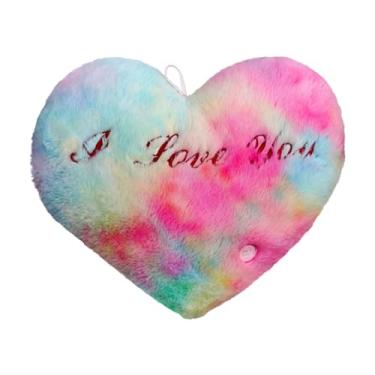 Imagem de Almofada em forma de coração, almofada iluminada | Lindas almofadas de decoração em forma de coração iluminadas por LED de pelúcia,14,17 pol. Eu te amo dos namorados travesseiro de pelúcia luz noturna