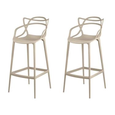 Imagem de Kit 2 Banquetas Aviv Allegra Solna Fratini 109 cm (altura) Polipropileno Cor Fendi