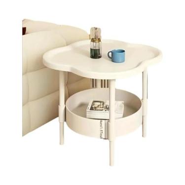 Imagem de Mesa Lateral Redonda Moderna Com Prateleira De Armazenamento, Mesa De 