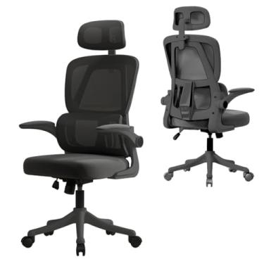 Imagem de Cadeira Ergonômica Ajustável para Escritório, Gamer e Estudo - Com Suporte Lombar, Cores Preto/Branco/Cinza/Rosa, Conforto Prolongado(Preta)