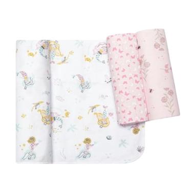 Imagem de Papi Textil Cueiro Estampado, Rosa, 80 cmx50 cm, Pacote de 3