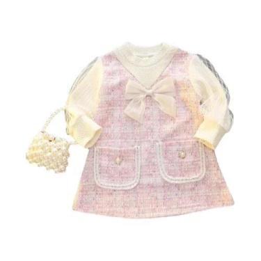 Imagem de Vestido De Princesa De Manga Longa Para Meninas, Elegante Com Laço, Ro