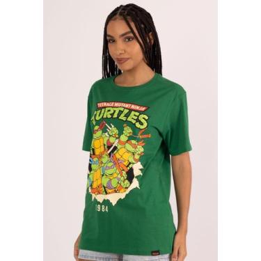 Imagem de Camiseta As Tartarugas Ninja 1984 - Piticas, 6, Verde, Unissex