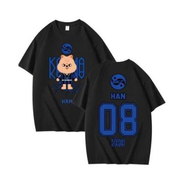 Imagem de Camiseta De Verão KPOP Skz Concert, Manga Curta, 100% Algodão, Ajuste 