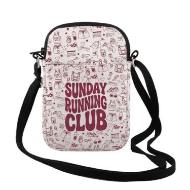 Imagem de TSOTMO Bolsa tiracolo retrô para presente de domingo, corrida, clube, maratona, treino, corrida, clube, bolsa de ombro para mulheres, Running Club Cr, Tendência