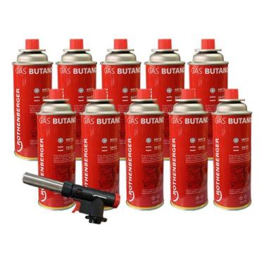 Imagem de Kit Maçarico Portátil Super Fire + 12 Gás Butano Rothenberger