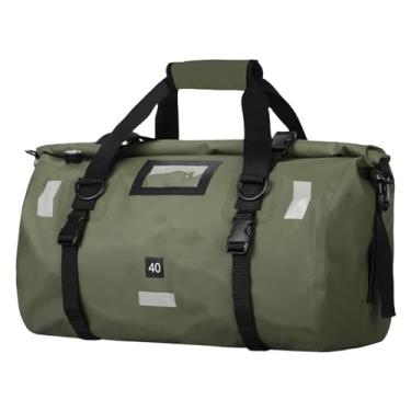 Imagem de Bolsa de bagagem de motocicleta, mochila refletiva à prova d'água | Bolsas de motocicleta para banco traseiro com alça de ombro ajustável - para carga e equipamento de equitação