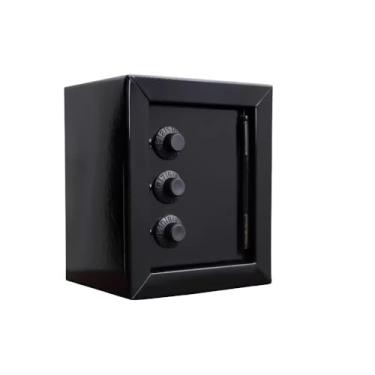 Imagem de Cofre de Aço com Segredo Numérico, Preto, 10x8x12cm, com Manual para Troca de Segredo