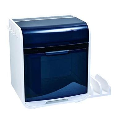 Imagem de Escorredor de louça, escorredor de talheres, escorredor de pratos de cozinha, escorredor de pratos e tábua de drenagem com tampa de tampa, rack de tigela de secagem (C)