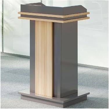 Imagem de ZDJZMGZ Pódio de púlpito de chão - Suporte de pódio de madeira resistente, suporte para palestrante doméstico mesa de apresentação pódio para conferências pódio, para salas de aula/escritório, estilo