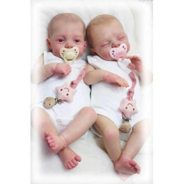 Imagem de Boneca Bebê Reborn Realista De 18 Polegadas NPK, Gêmeos Irys E Lily, F