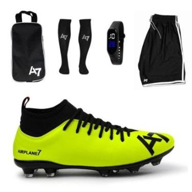 Imagem de Chuteira Botinha De Campo + Meião + Relógio + Porta + Short-Masculino