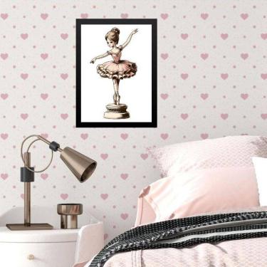 Imagem de Quadro Infantil Bailarina Caixinha De Música 24X18Cm - Vidro