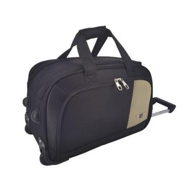 Imagem de Mala Viagem Sacola Santino Dubai SLS3 Rodinhas Cadeado Média, Preto