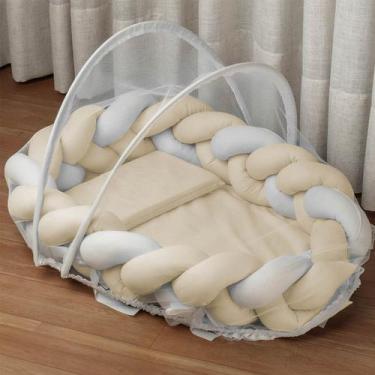 Imagem de Kit Ninho Redutor de Berço 150 Fios Baby Joy Fábula, Bege