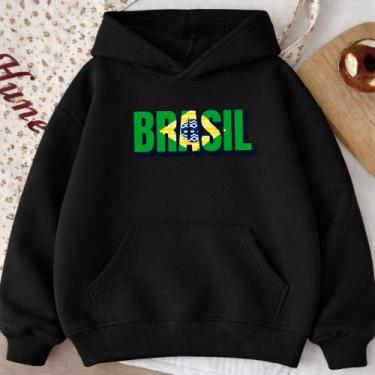 Imagem de Moletom Canguru Adulto Brasil Macrame 1012 Blusão Copa Do Mundo Hexa 2