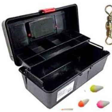 Imagem de Kit Pescador Pesca Esportiva Caixa Completa Molinete Vara