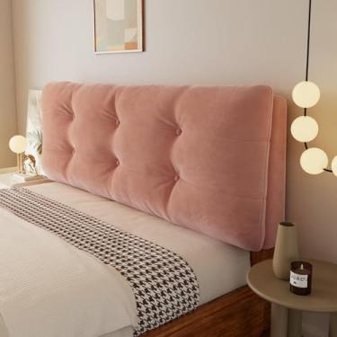 Imagem de Capa de cabeceira lisa universal, capa de cabeceira de cama para cama queen king, proteção contra desgaste, para reforma de quarto, dormitório e decoração de casa de aluguel - rosa |||150 cm