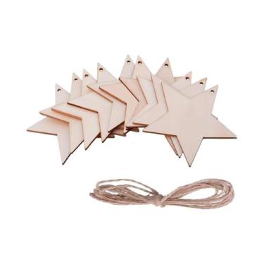 Imagem de Estrelas De Madeira De 3 Polegadas (10 Peças) Para Artesanato DIY - En