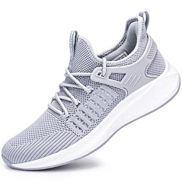 Imagem de SDolphin Tênis de corrida feminino – confortável espuma viscoelástica, leve, caminhada, tênis, treino, tênis, Cinza novo, 40