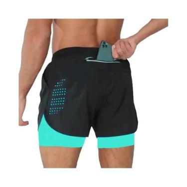 Imagem de Shorts De Treino Masculinos 2 Em 1 De Secagem Rápida Para Corrida E Mu