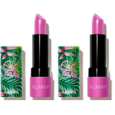 Imagem de Batom Almay Lip Vibes Eat Cake Matte Finish 4 mL (pacote com 2)