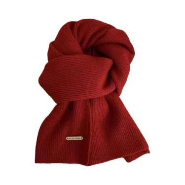 Imagem de Cachecol De Lã Quente E Grosso Para Mulheres, Acessório De Inverno Em 