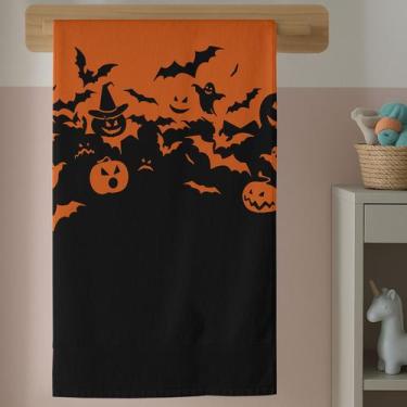 Imagem de Toalha Infantil Banho Algodão Estampa Halloween Terror Dia Das Bruxas 
