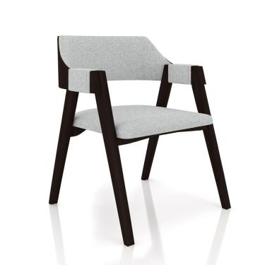 Imagem de Cadeira Sala De Jantar E Jogos Carteados Madeira Maciça Poker Linho Cinza-tabaco G42 - Gran Belo