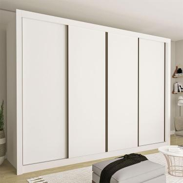 Imagem de Guarda Roupa Casal Milano 4 Portas 4 Gavetas Minastex Branco