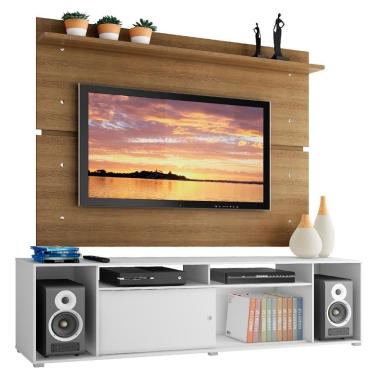 Imagem de Rack e Painel para TV até 65" Cancun Branco/Rustic Madesa
