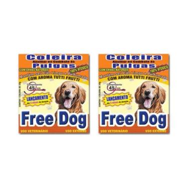 Imagem de Kit 2 Coleira Natural Antipulgas 45cm Free Dog Cães Cachorro