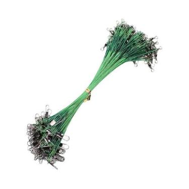 Imagem de Linha De Pesca De Aço Anti-Mordida Com Girador E Núcleo De Arame 15cm 