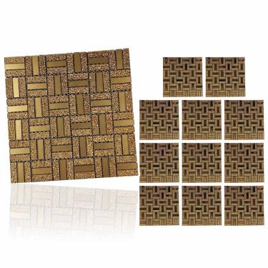 Imagem de Pastilha De Vidro Autocolante Kit 11 Uni Parede Sala Cozinha Box Banheiro Decorativa Facil Aplicacao Requintado Moderna