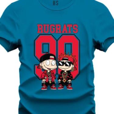 Imagem de Camiseta Personalizada Do p ao G3 Hugrats 99, Azul, Petroleo, G2