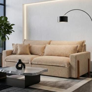 Imagem de Sofá Cama, Retrátil e Reclinável Dubai, Tecido Bouclé, Molas Ensacadas