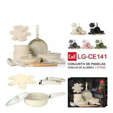 Imagem de Conjunto de Panelas de Alumínio com revestimento Antiaderente 17 Peças