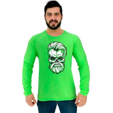 Imagem de Camiseta Manga Longa Moletinho MXD Conceito Stylish Skull Masculina-Masculino