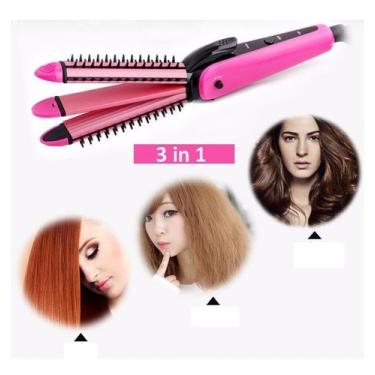 Imagem de Escova Elétrica de Cabelo Alisadora+Modela Cabelo+Crimper - Altomex